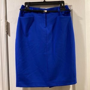 Calvin Klein Royal Blue Skirt with Black Belt; size 4